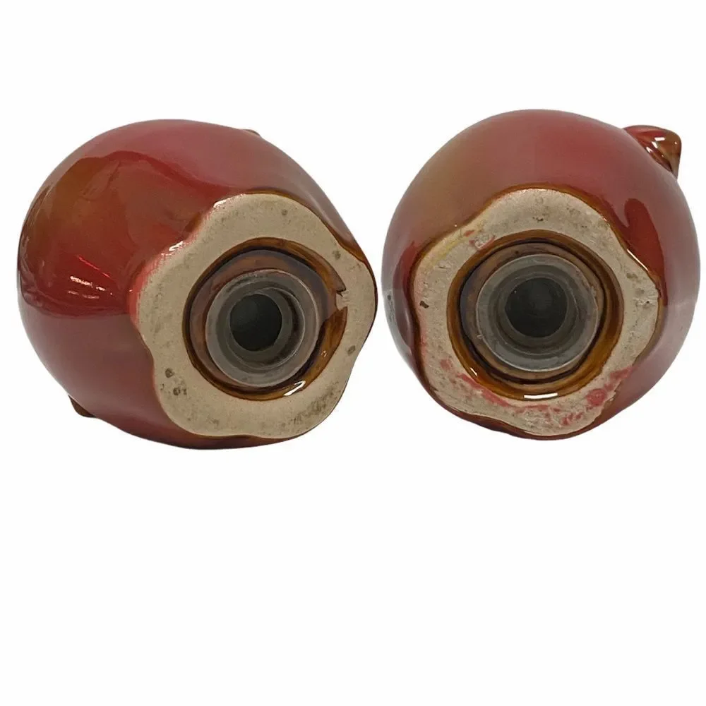 Vintage‎ Red Apple Ceramic Salt & Pepper Shakers